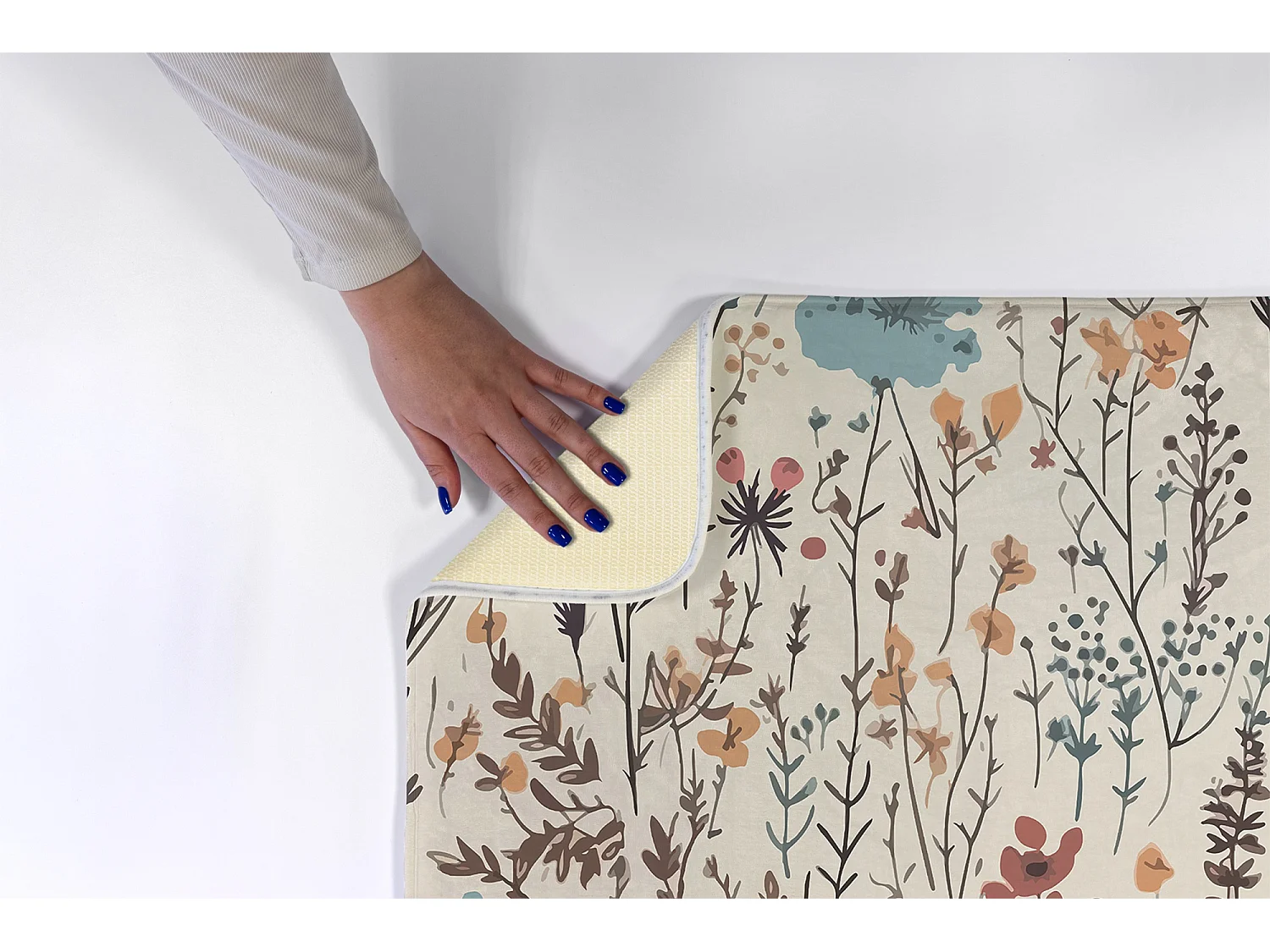 Schlafzimmerteppich, 90x60 cm Blumen und Blätter Trendiger Teppich für ein Schlafzimmer oder Wohnzimmer.