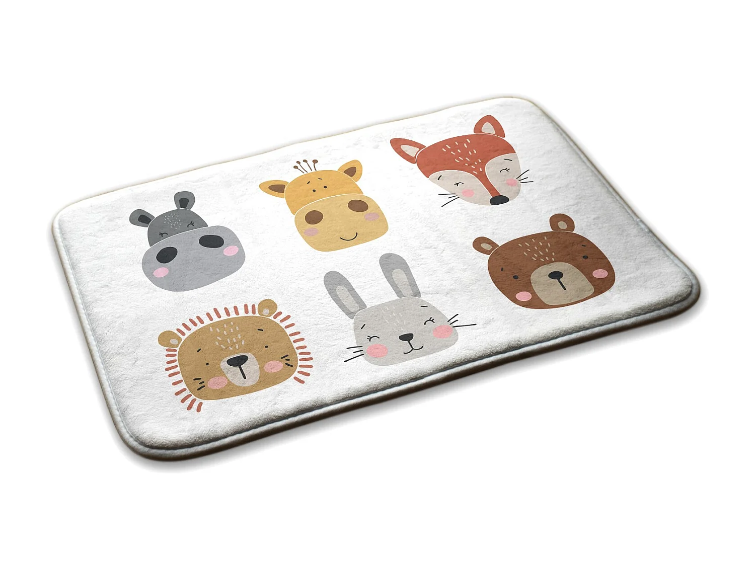 Tapis enfant, 90x60 cm Visages d'animaux Tapis enfant, pour chambre d'enfant