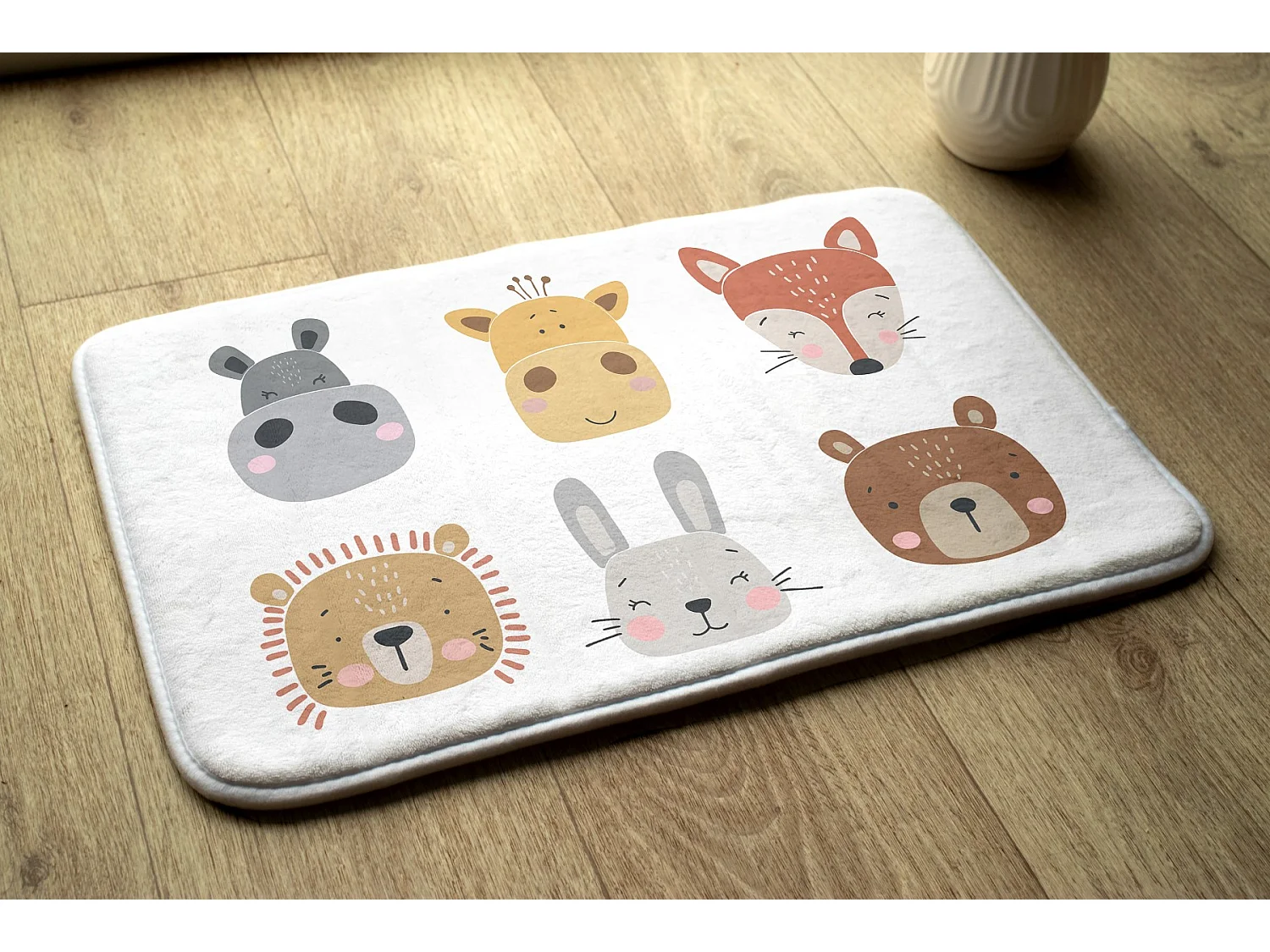 Tapis enfant, 90x60 cm Visages d'animaux Tapis enfant, pour chambre d'enfant