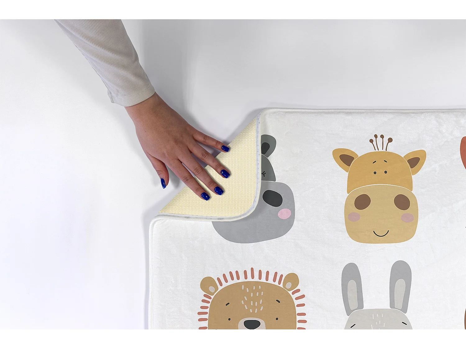 Tapis enfant, 90x60 cm Visages d'animaux Tapis enfant, pour chambre d'enfant