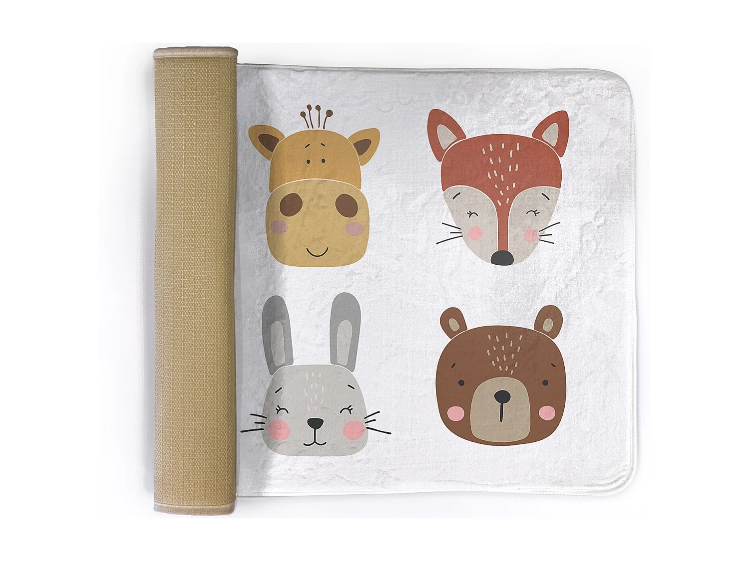 Tapis enfant, 90x60 cm Visages d'animaux Tapis enfant, pour chambre d'enfant