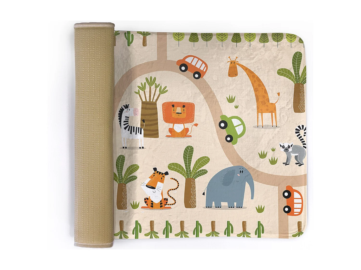 Tapis enfant, 75x45 cm Animaux et voitures Tapis enfant, pour chambre d'enfant