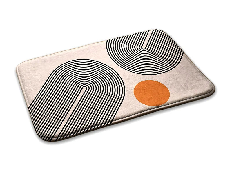 Tapis de chambre, 75x45 cm. Motifs géométriques abstraits. Tapis tendance pour la chambre, le salon.