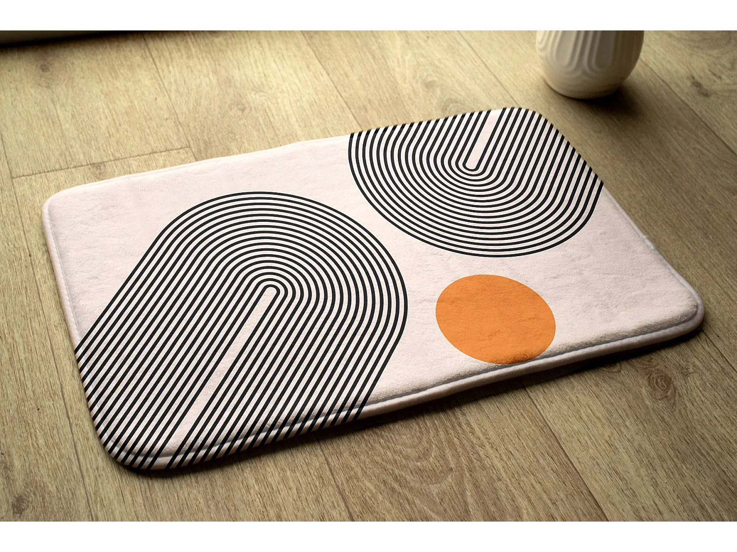 Tapis de chambre, 75x45 cm. Motifs géométriques abstraits. Tapis tendance pour la chambre, le salon.