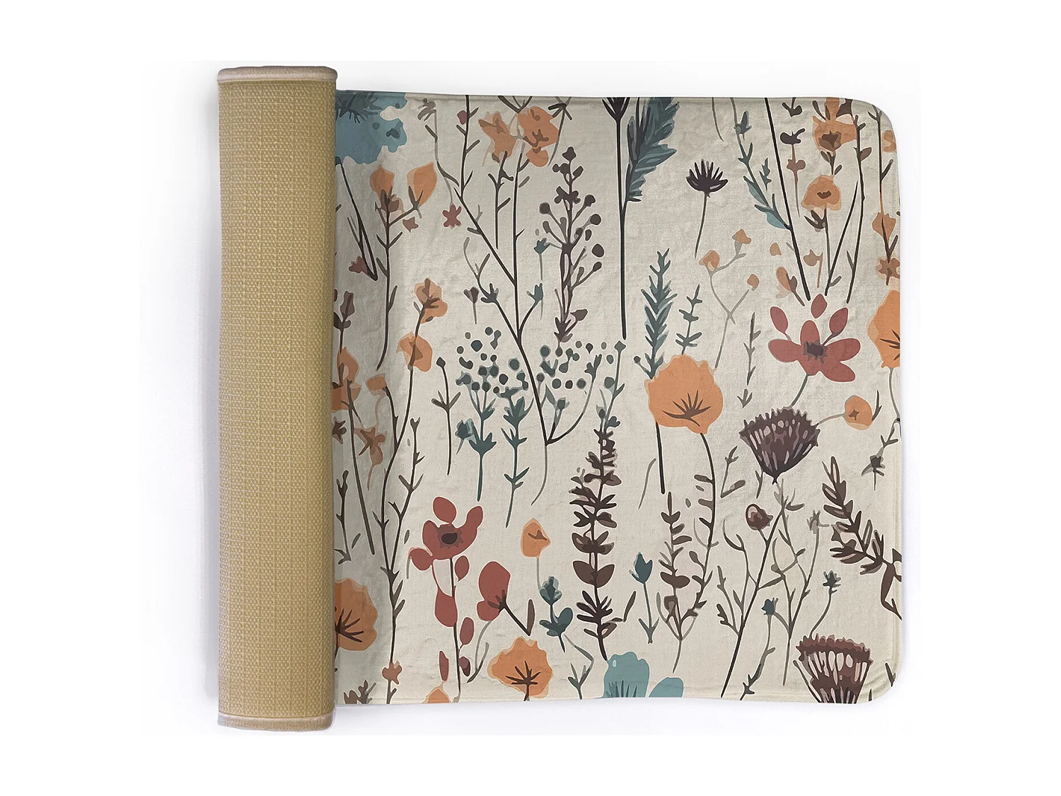 Tapis de chambre, 75x45 cm Fleurs et feuilles Tapis tendance pour une chambre ou un salon.