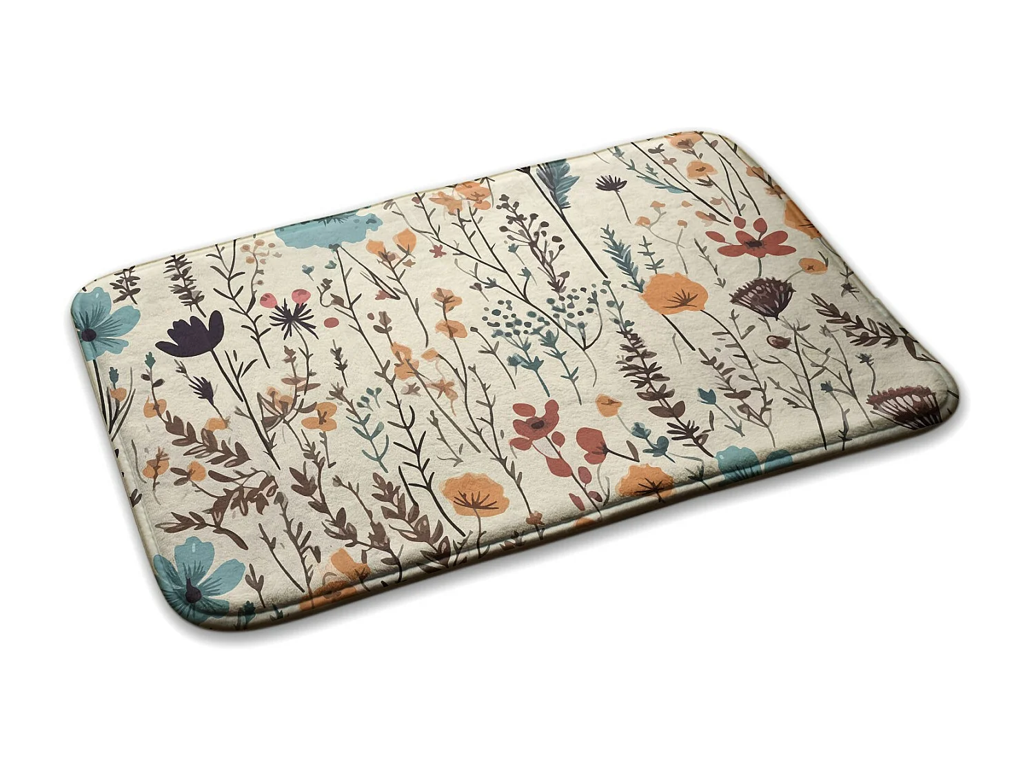 Schlafzimmerteppich, 75x45 cm Blumen und Blätter Trendiger Teppich für ein Schlafzimmer oder Wohnzimmer.