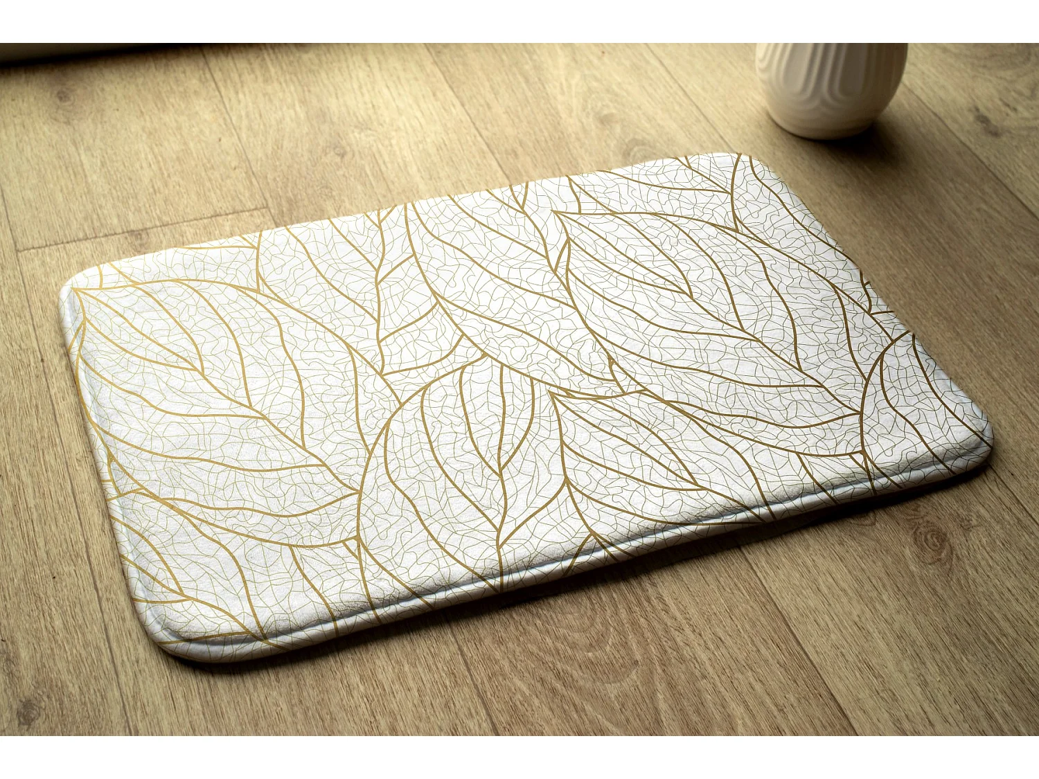Tapis pour la chambre, 75x45 cm Feuilles contours Tapis tendance pour la chambre ou le salon.
