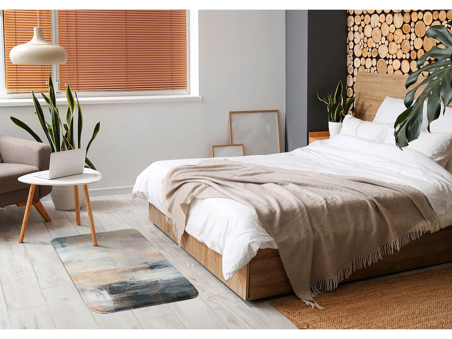 Teppich für das Schlafzimmer, 75x45 cm Abstraktes Bild Modischer Teppich für das Schlafzimmer oder Wohnzimmer.