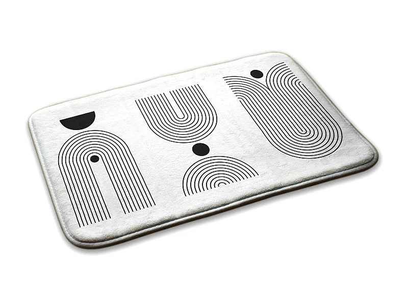 Tapis pour la chambre, 90x60 cm. Motifs géométriques. Tapis tendance pour la chambre ou le salon.