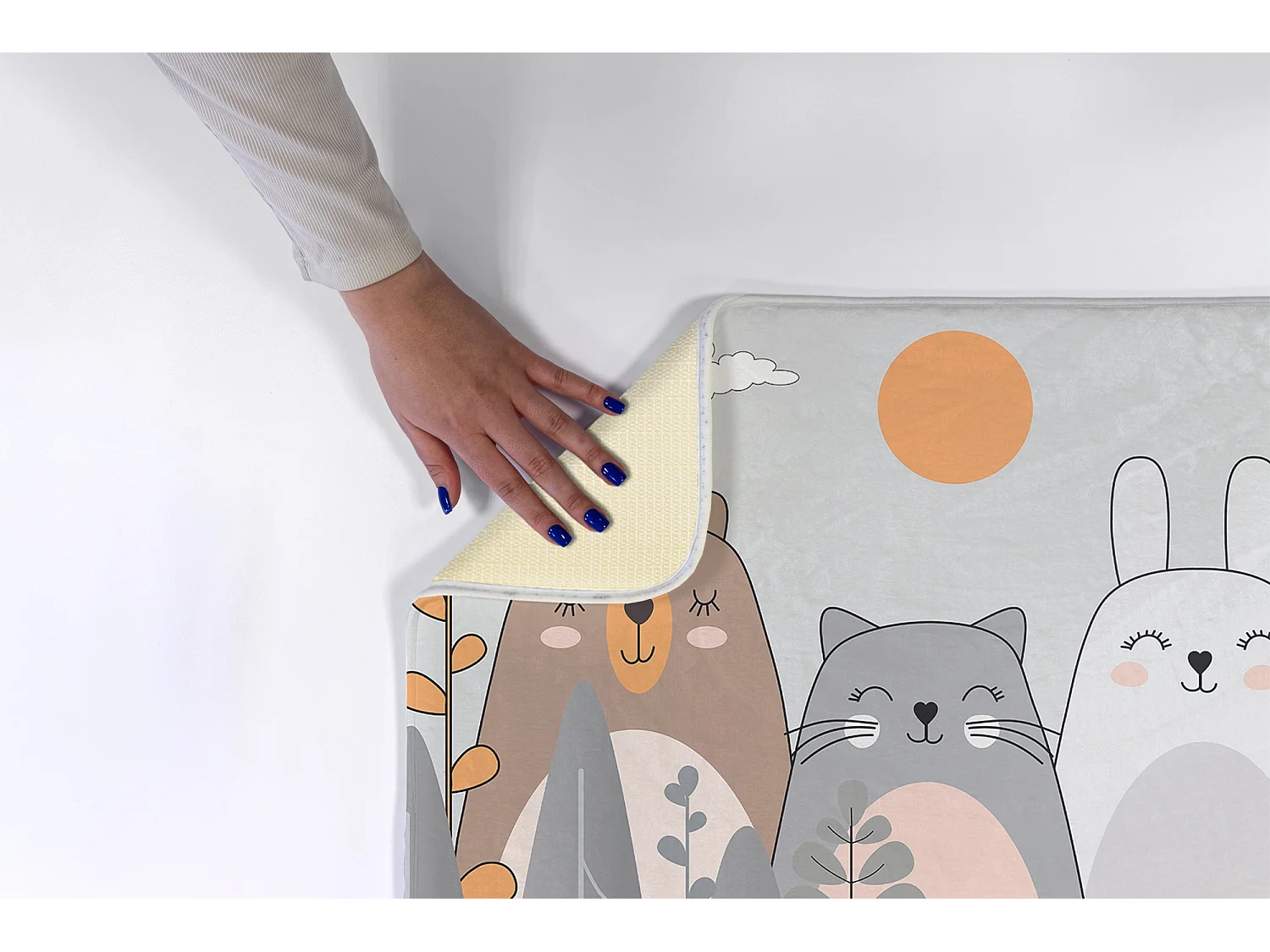 Kindervloerkleed, 90x60 cm Dieren in het bos Kindervloerkleed, voor de kinderkamer