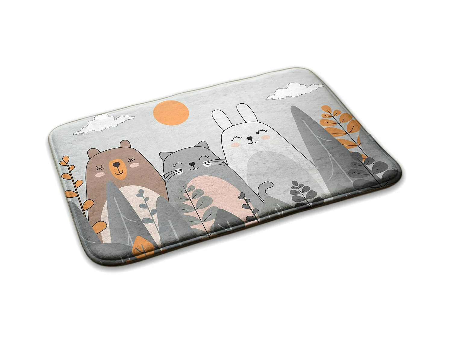 Kinderteppich, 90x60 cm Tiere im Wald Kinderteppich, für ein Kinderzimmer