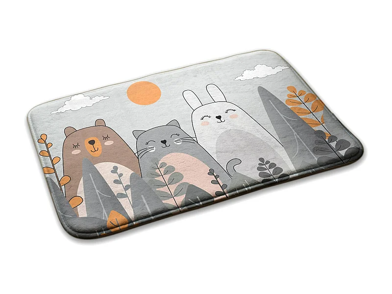 Kinderteppich, 90x60 cm Tiere im Wald Kinderteppich, für ein Kinderzimmer