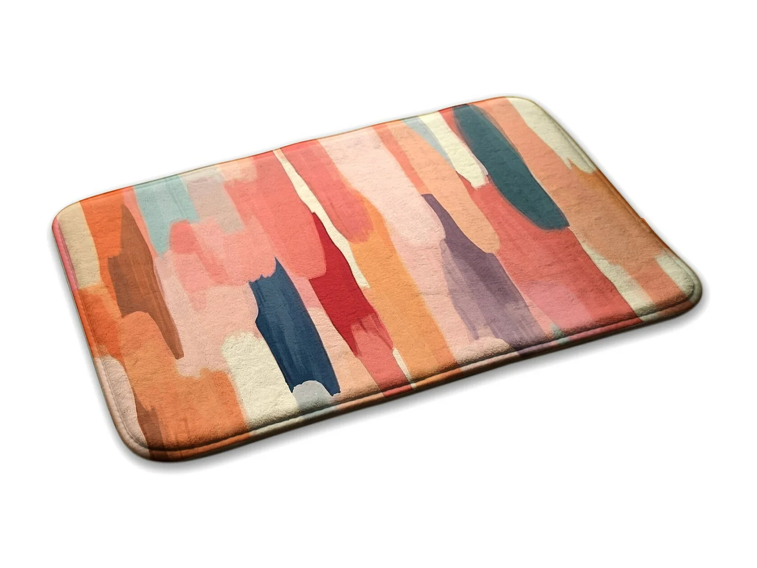 Slaapkamerkleed, 90x60 cm. Abstracte penseelstreken. Trendy vloerkleed voor de slaapkamer, woonkamer.