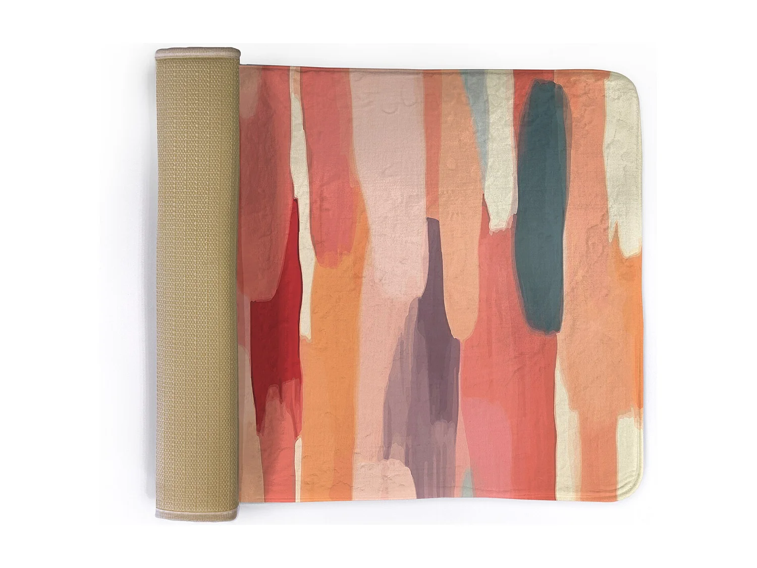 Slaapkamerkleed, 90x60 cm. Abstracte penseelstreken. Trendy vloerkleed voor de slaapkamer, woonkamer.