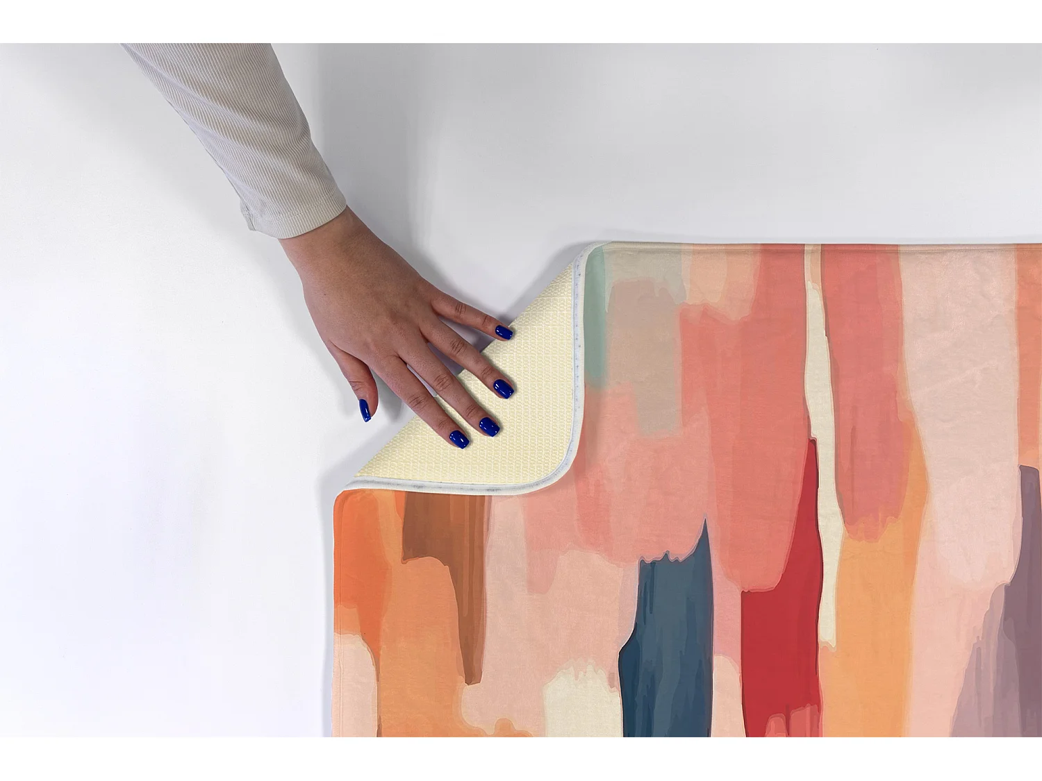 Tapis de chambre, 90x60 cm. Coups de pinceau abstraits. Tapis tendance pour la chambre, le salon.