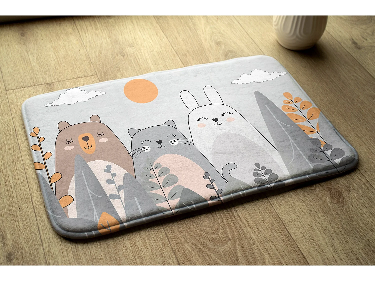 Kinderteppich, 75x45 cm Tiere im Wald Kinderteppich, für ein Kinderzimmer