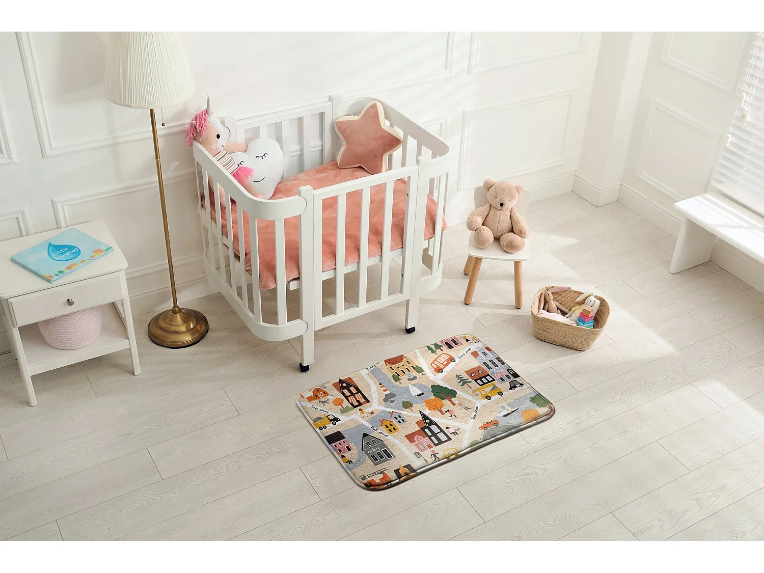 Tapis pour enfants, 90x60 cm Plan de la ville Tapis pour enfants, pour une chambre d'enfant