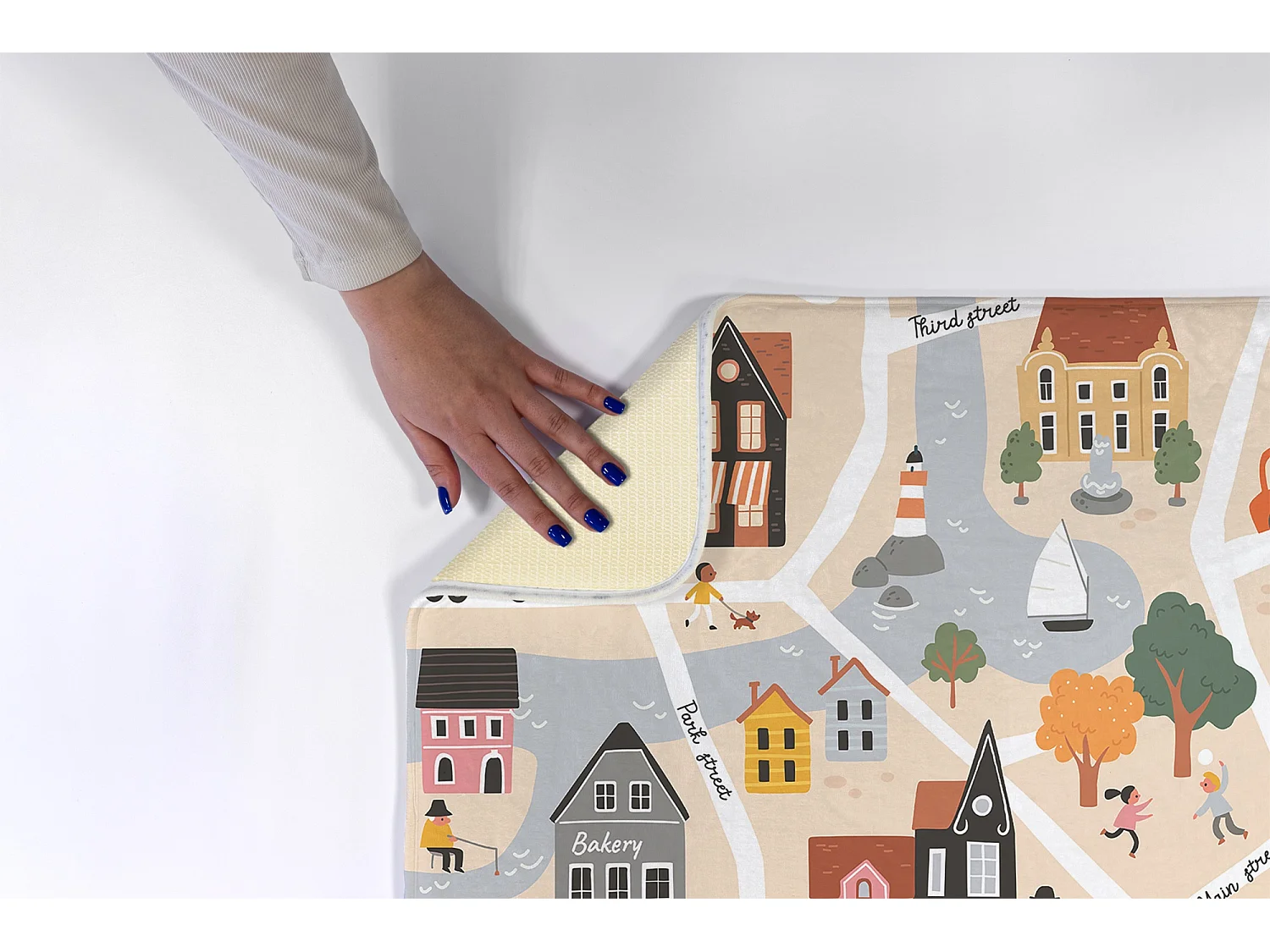 Tapis pour enfants, 90x60 cm Plan de la ville Tapis pour enfants, pour une chambre d'enfant