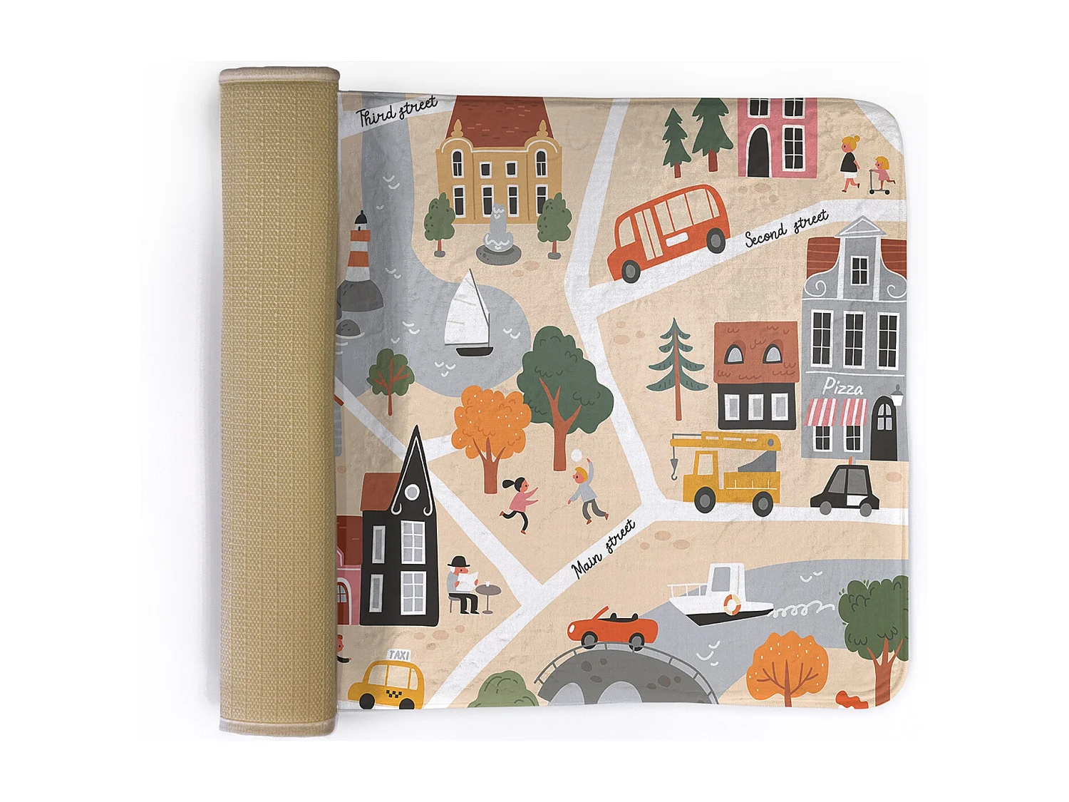 Tapis pour enfants, 90x60 cm Plan de la ville Tapis pour enfants, pour une chambre d'enfant