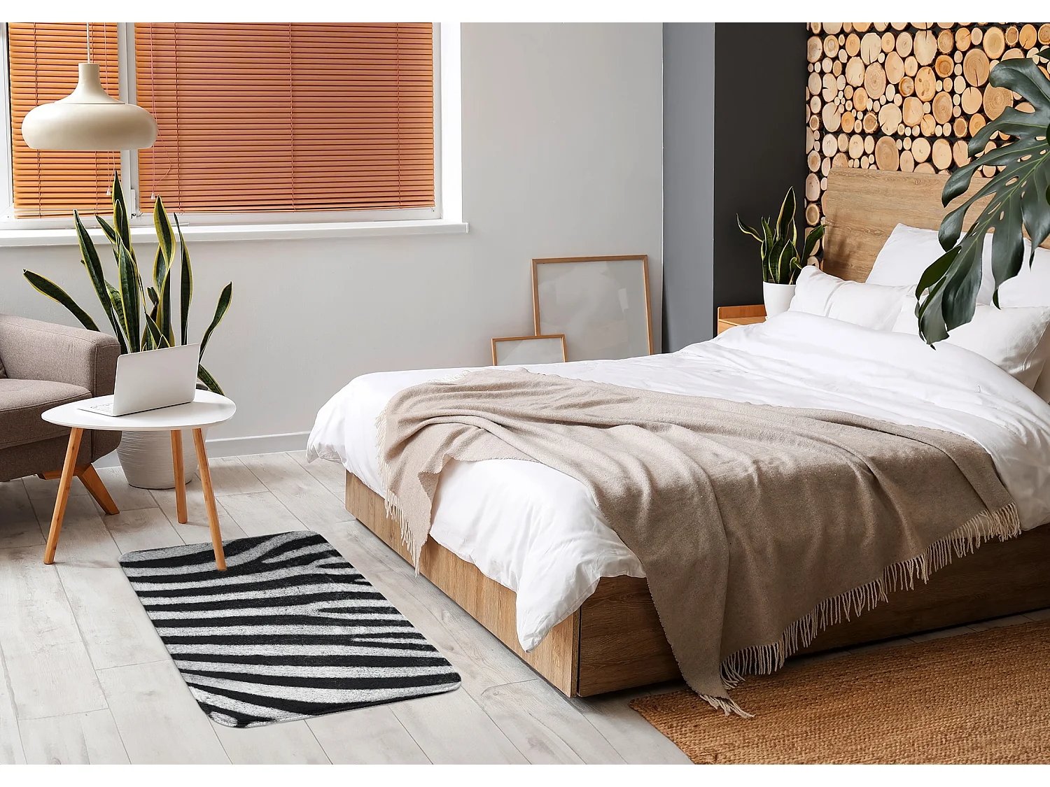 Tapis de chambre, 75x45 cm Zèbre Tapis tendance pour une chambre ou un salon.