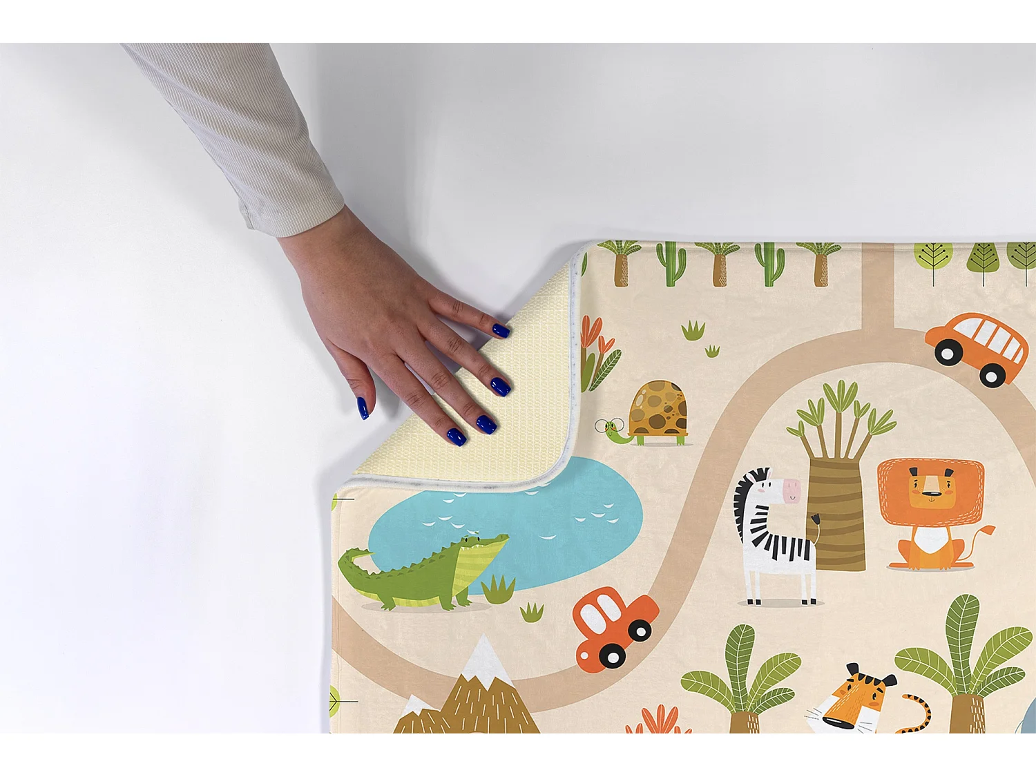 Kindervloerkleed, 90x60 cm Dieren en auto's Kindervloerkleed, voor de kinderkamer