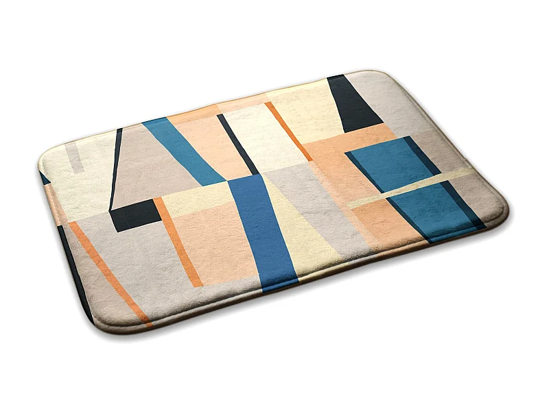 Tapis de chambre, 90x60 cm. Composition abstraite. Tapis tendance pour une chambre ou un salon.