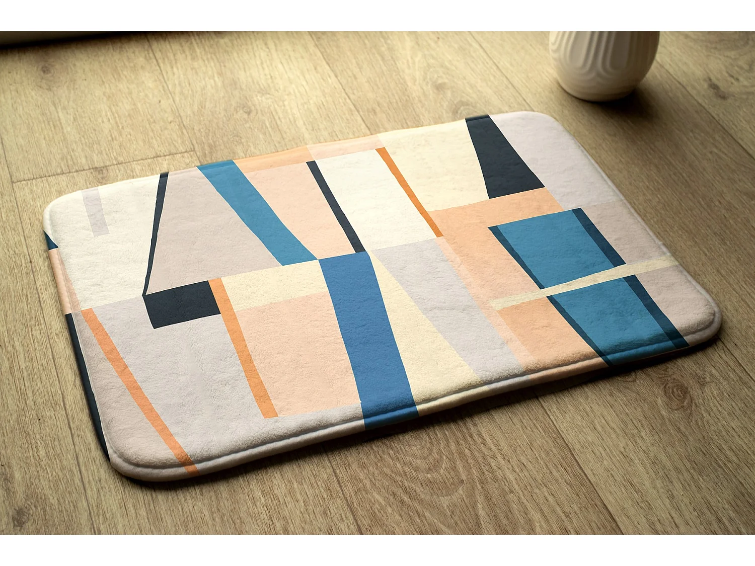 Tapis de chambre, 90x60 cm. Composition abstraite. Tapis tendance pour une chambre ou un salon.