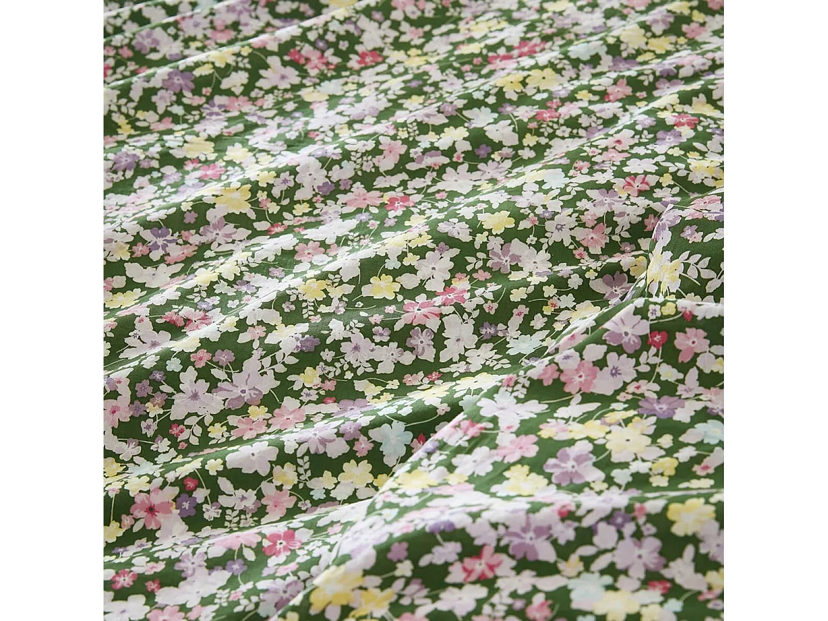 ISIA - Parure de Lit Imprimé Floral Housse de Couette 260x240cm + 2 Taies d'Oreiller