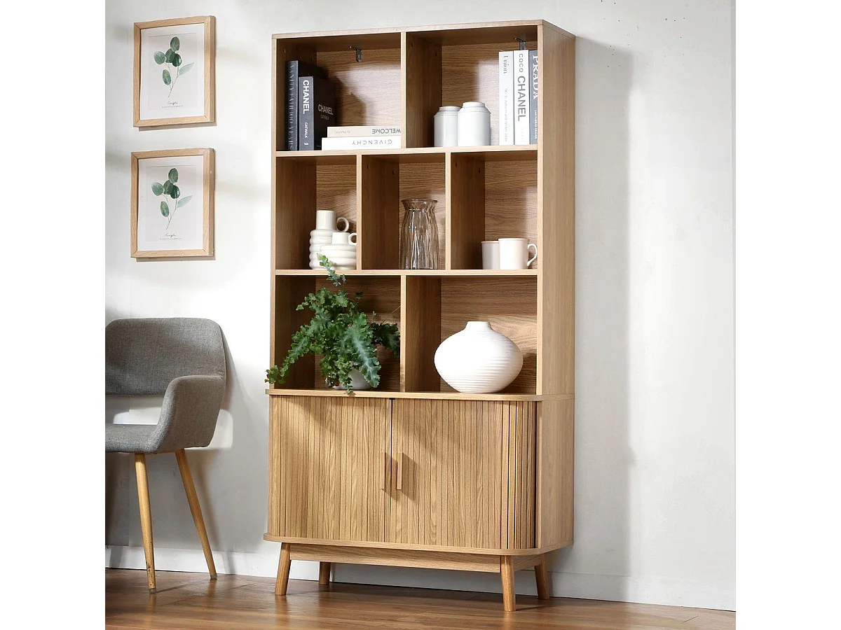 Boekenkast met 2 schuifdeuren H157,5 cm - ERNEST