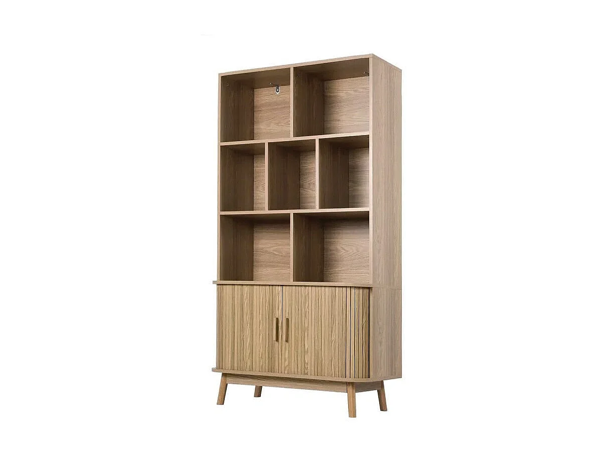 Boekenkast met 2 schuifdeuren H157,5 cm - ERNEST