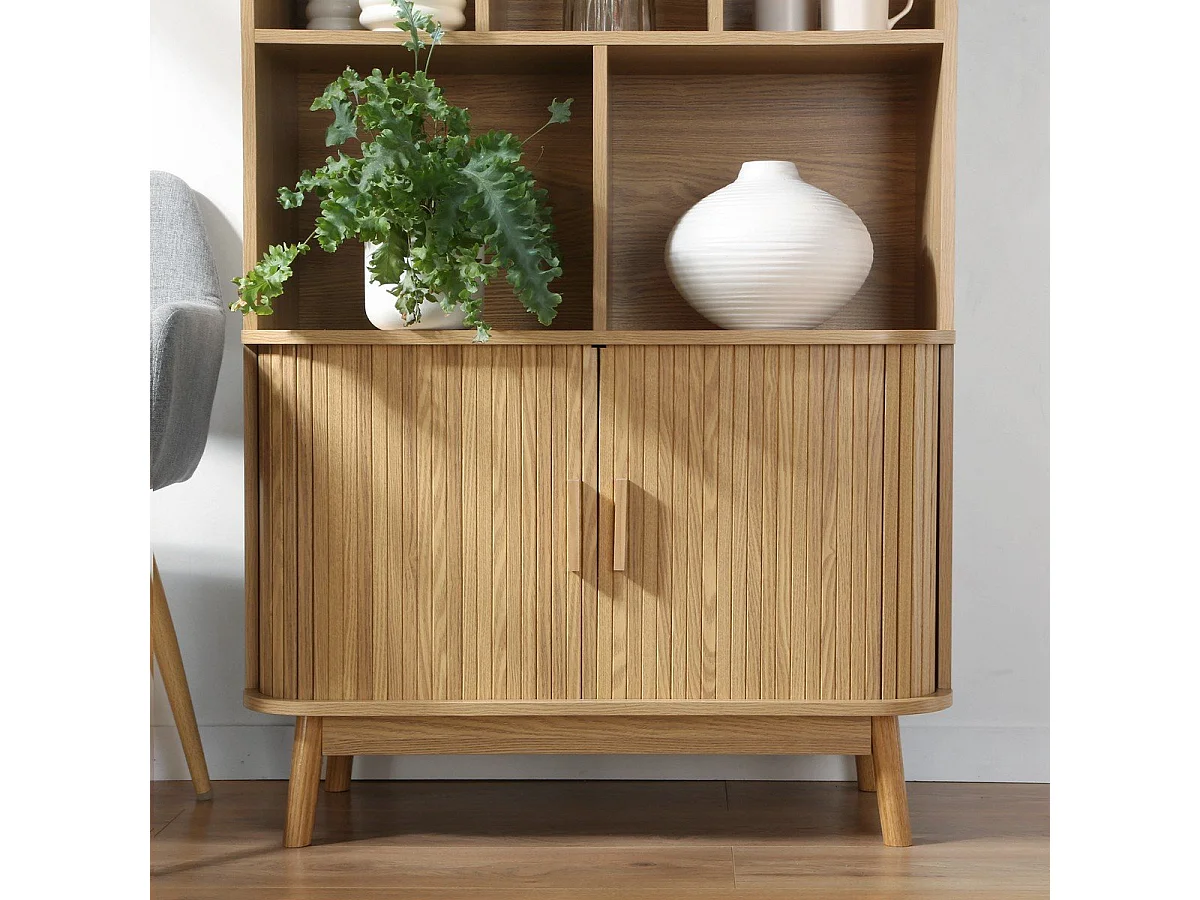 Boekenkast met 2 schuifdeuren H157,5 cm - ERNEST