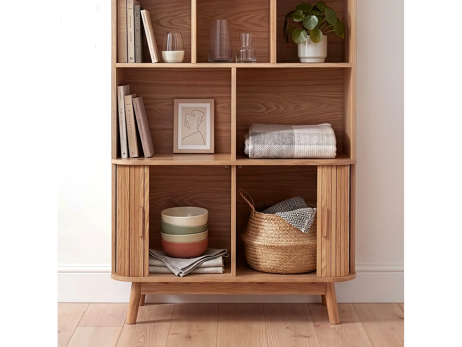 Boekenkast met 2 schuifdeuren H157,5 cm - ERNEST