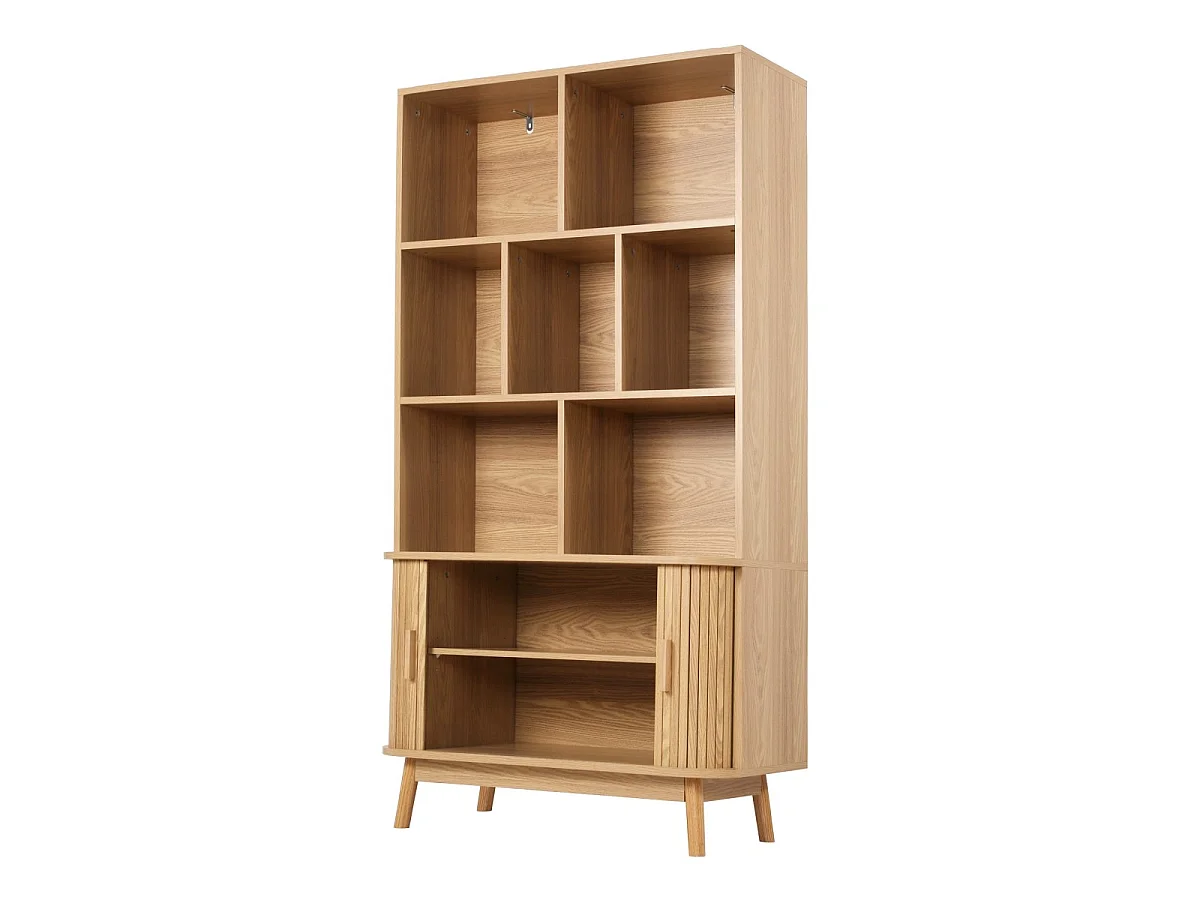 Bücherregal mit 2 Schiebetüren H157,5 cm - ERNEST