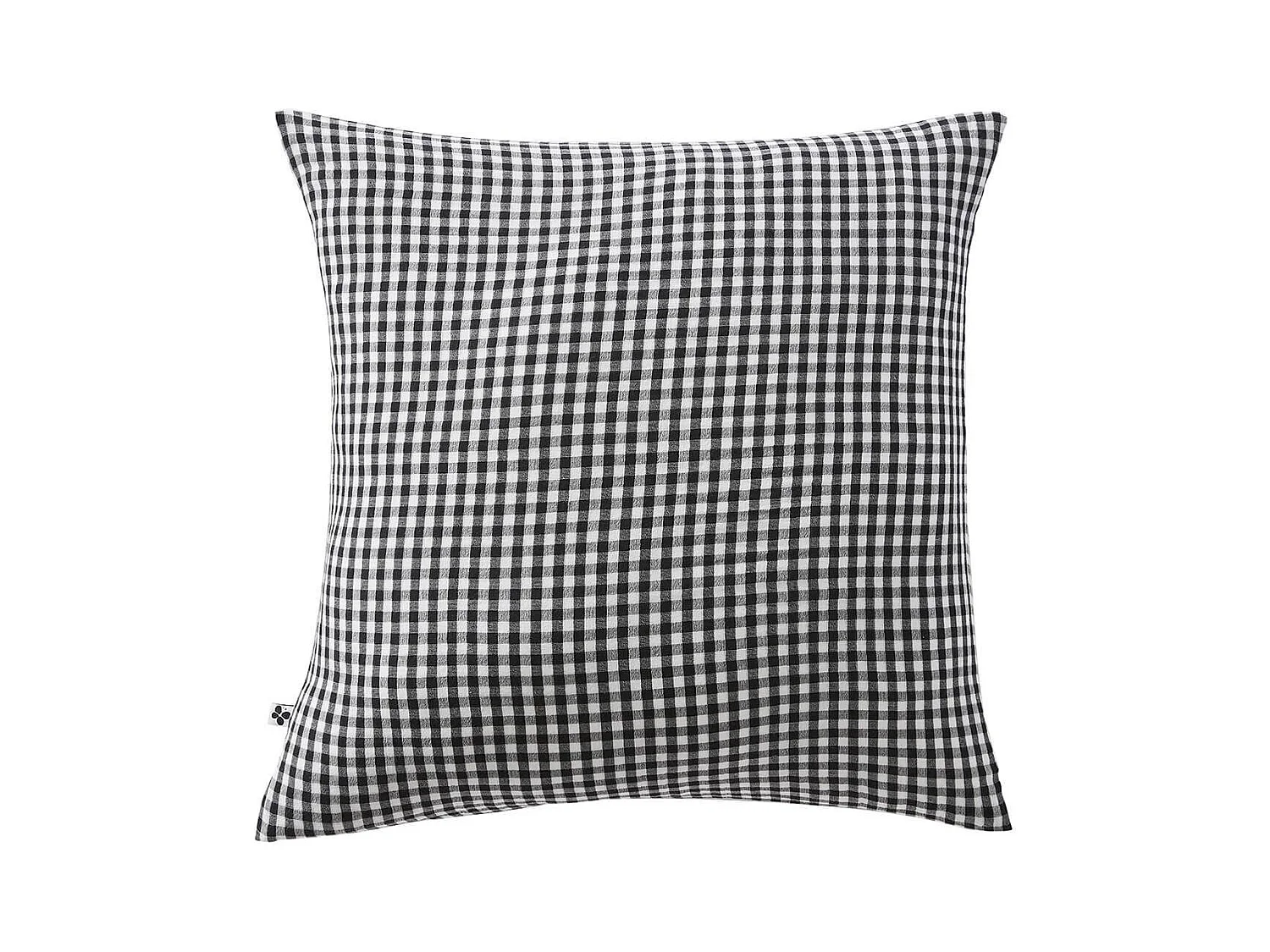 JOEL - Taie d'Oreiller 60x60cm Gaze de Coton Vichy Coloris Truffe