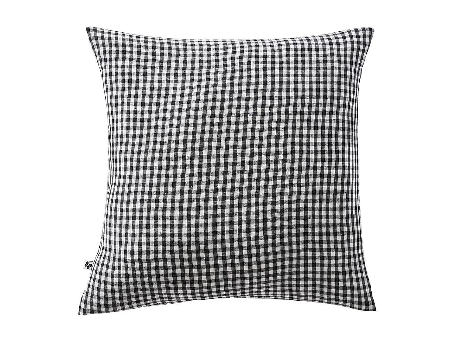 JOEL - Taie d'Oreiller 60x60cm Gaze de Coton Vichy Coloris Truffe