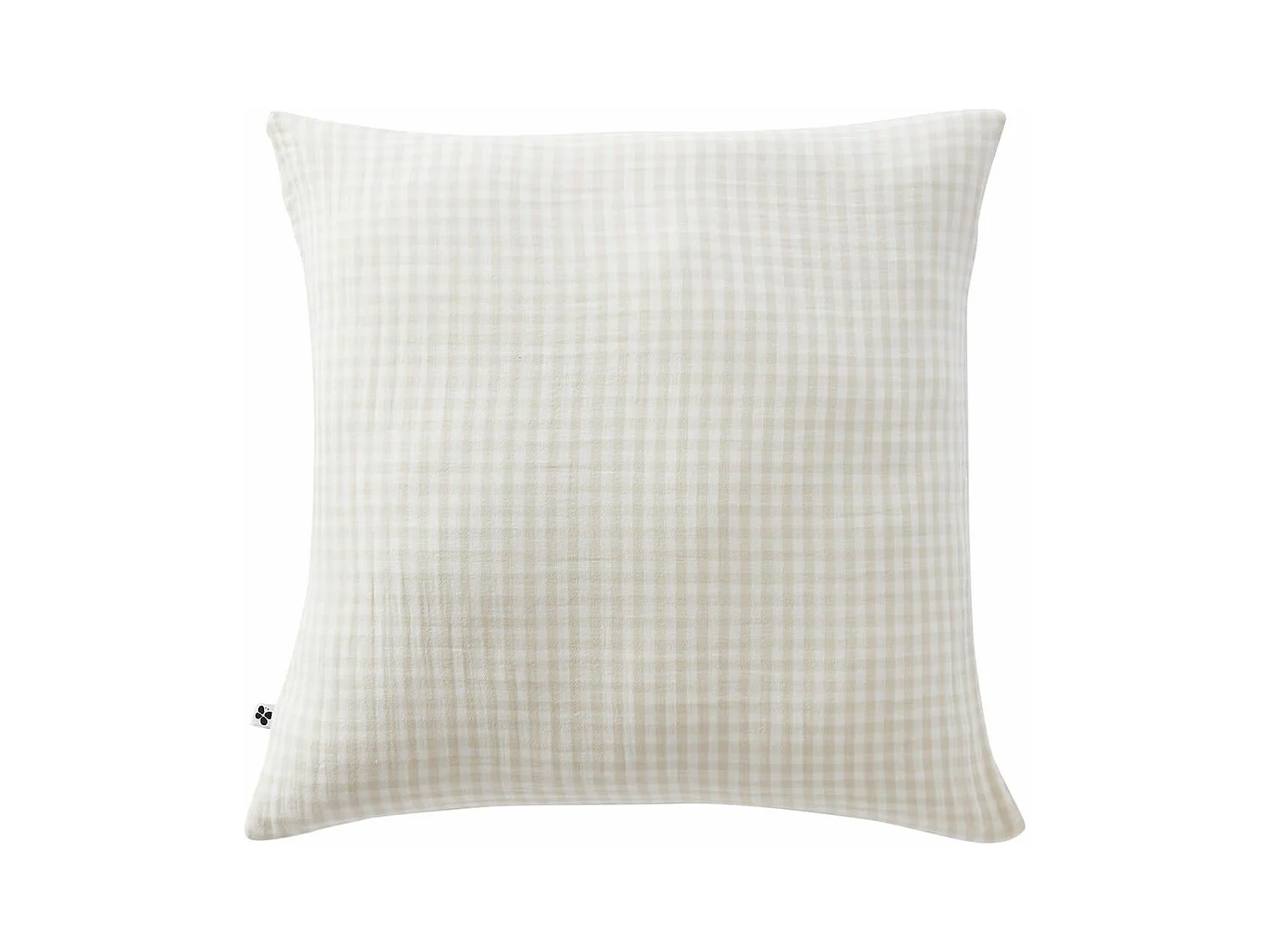 JOEL - Taie d'Oreiller 60x60cm Gaze de Coton Vichy Coloris Pampa