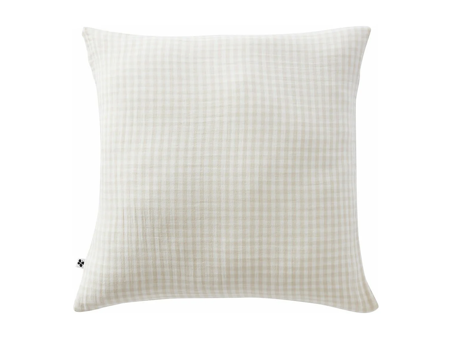 JOEL - Taie d'Oreiller 60x60cm Gaze de Coton Vichy Coloris Pampa