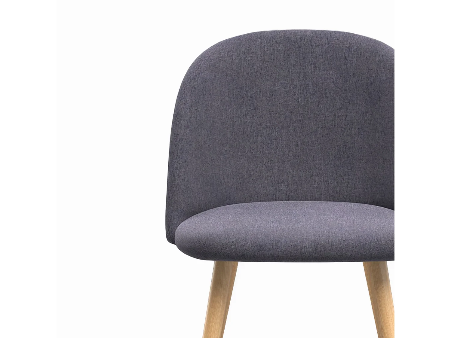 Pack 4 chaises en tissu gris foncé et gris clair - Cozy