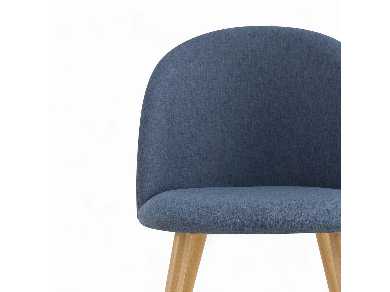 Set di 4 sedie in tessuto blu scuro e grigio scuro - Cozy