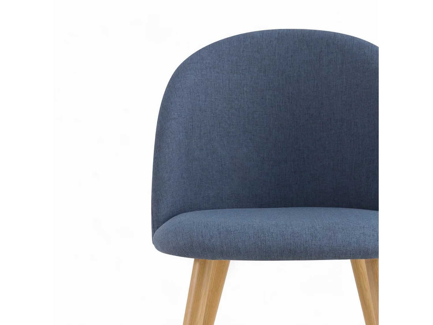 Set di 4 sedie in tessuto blu scuro e grigio scuro - Cozy