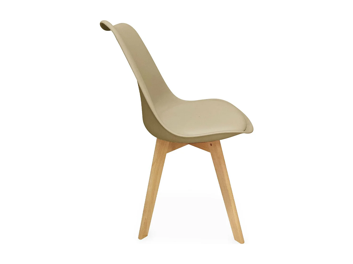 Set 4 sedie scandinave imbottite, gambe in legno , cappuccino