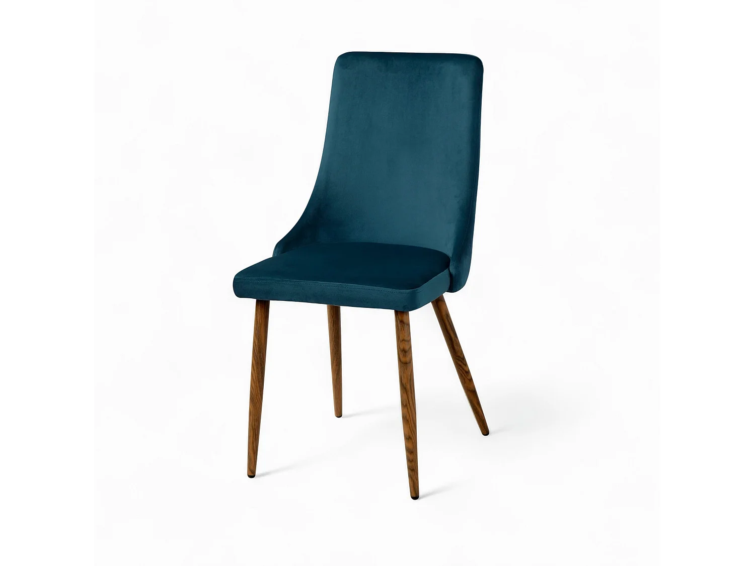 Pack 4 chaises en velours bleu et jaune - Vinni