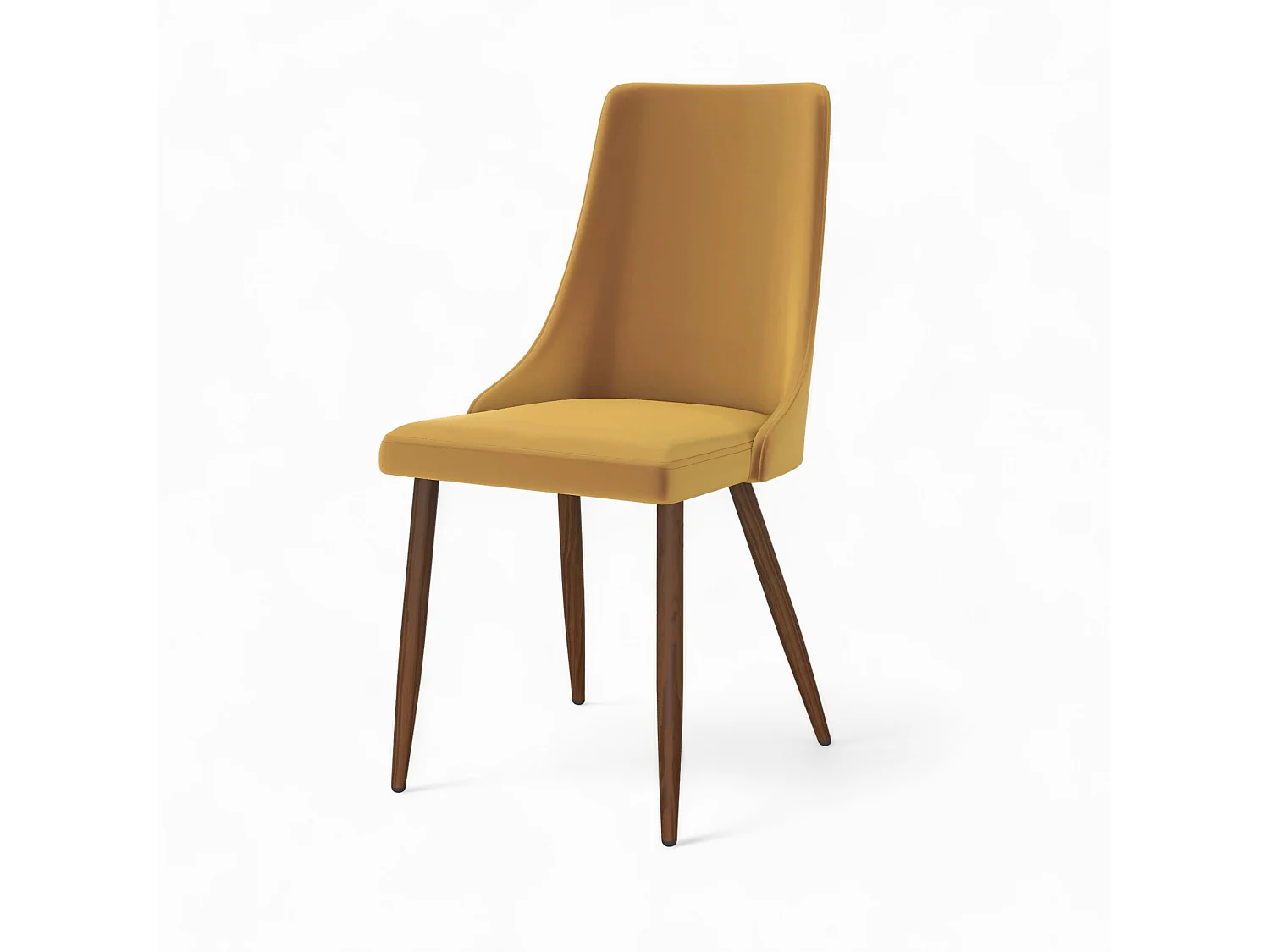 Pack de 4 sillas de terciopelo azul y amarillo - Vinni