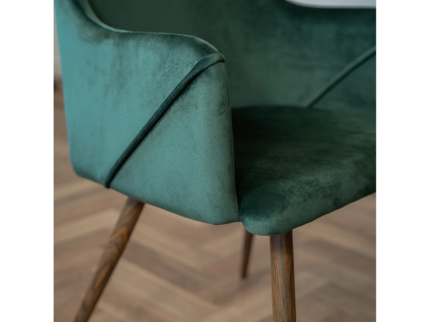 Pack 4 chaises en velours jaune et vert - Daisy