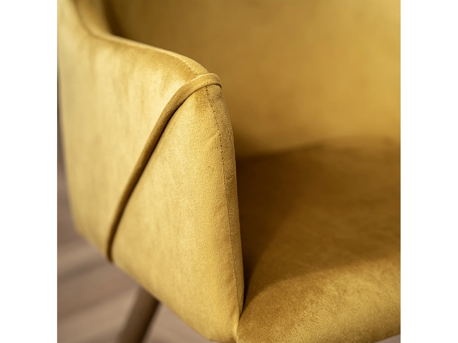 Pack 4 chaises en velours jaune et vert - Daisy