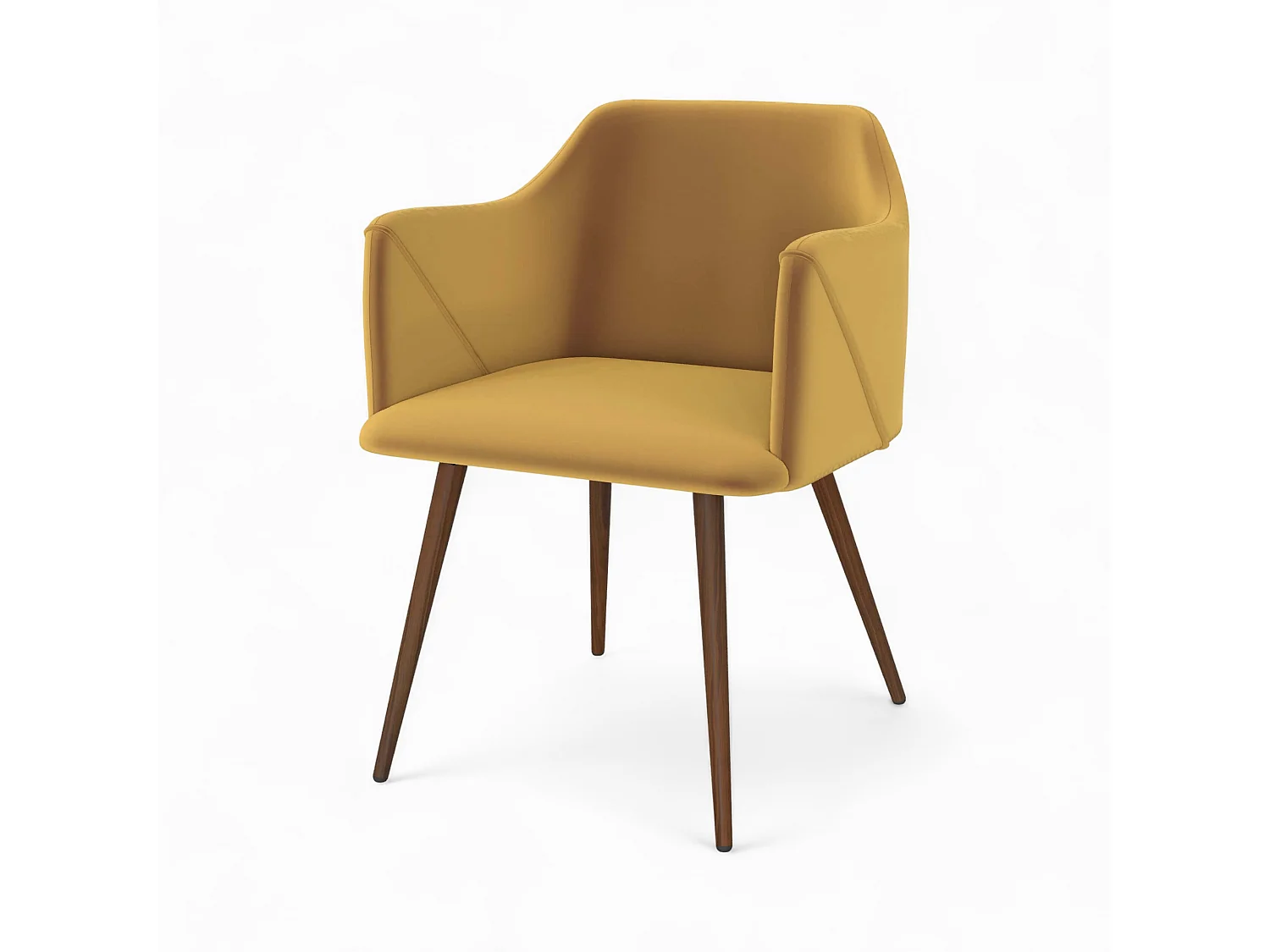 Pack 4 chaises en velours jaune et vert - Daisy