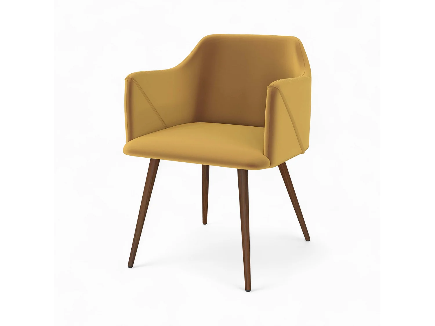 Pack 4 chaises en velours jaune et vert - Daisy