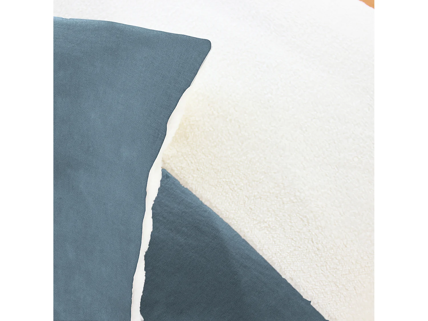 Parure de lit 3 pièces 260x240 cm microfibre et sherpa SHERPA Bleu