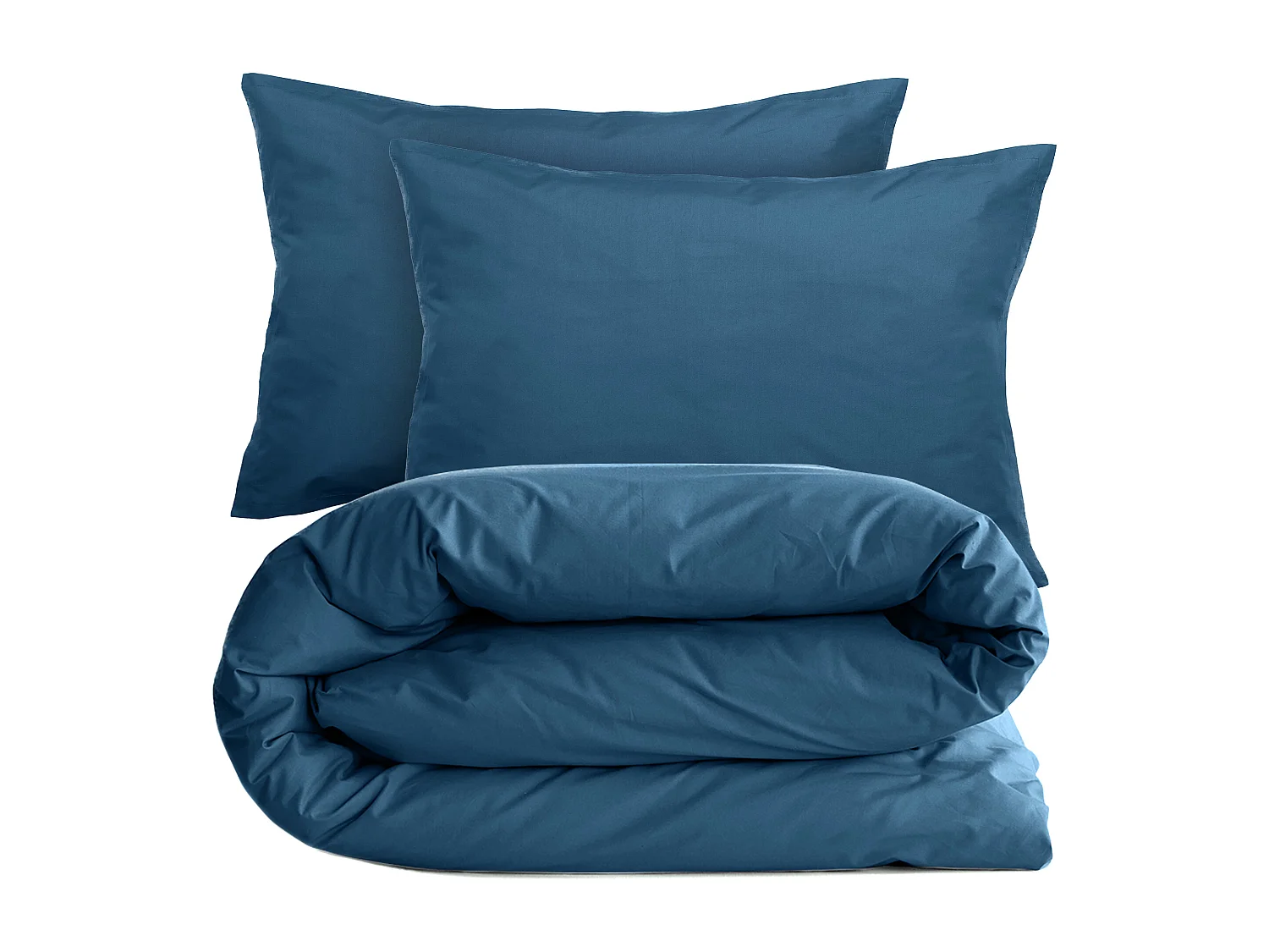 Parure de lit 240x220 cm set 50x70 cm percale MANOIR bleu Marine
