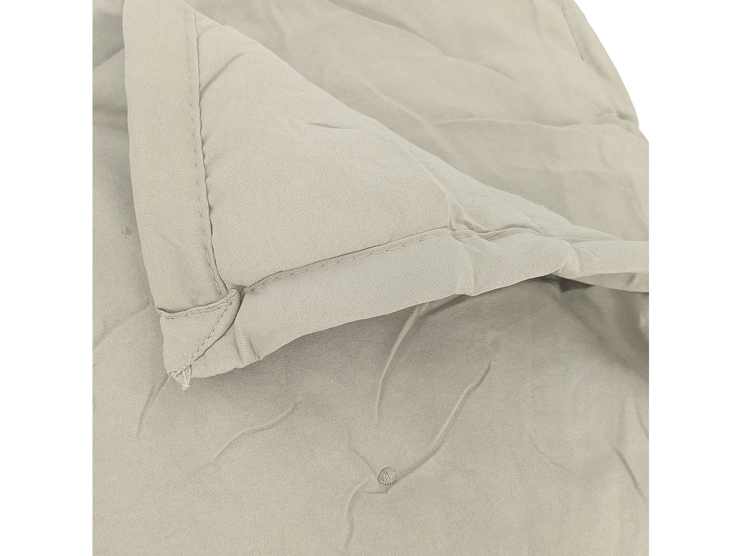 Couvre-lit 220x240 cm CELESTE velours piquage points brodés Naturel